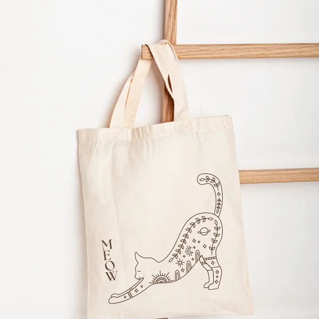 Botanical canvas tote bag